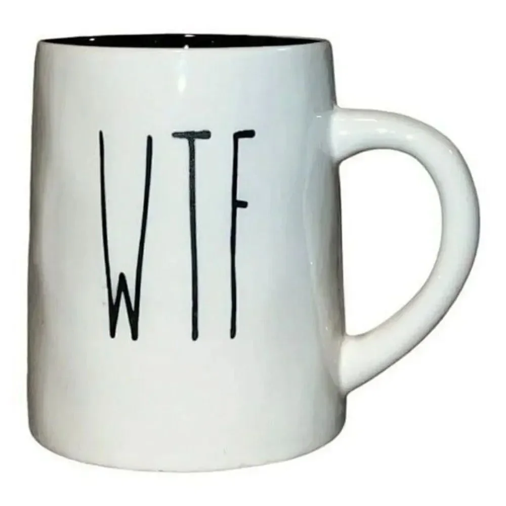 Simply Too Shabby Ceramic AF WTF Letters Ceramic Coffee Mug EUC